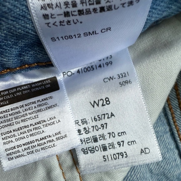 Levi's Blue Distressed Jean Shorts - Picture 3 of 4